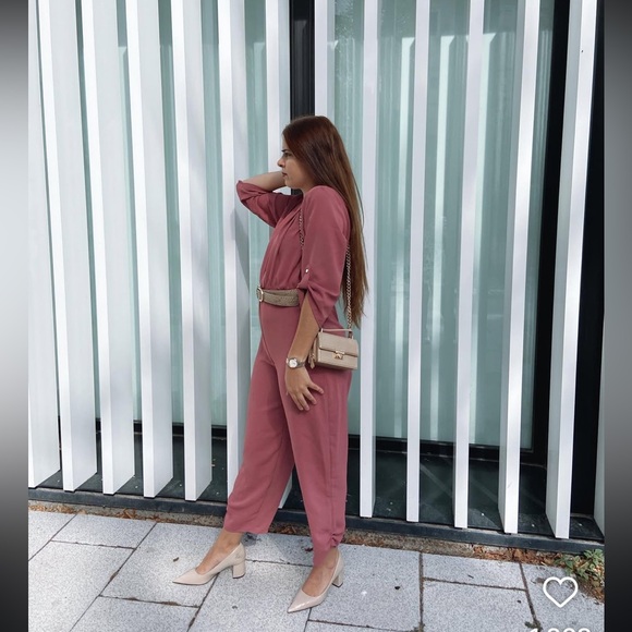 ZARA BELTED WRAP JUMPSUIT - Picture 2 of 13